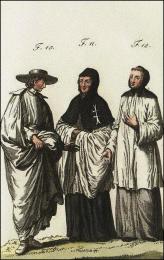 F10: Chanoine régulier Prémontré, en habit de ville  //  F11: Chanoine régulier et hospitalier de l'ordre du S. Esprit, en France  //  F12: Ancien chanoine régulier de l'hôpital de S. Jean de Beauvais