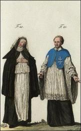 F20: Religieuse du monastère des Pénitentes, à Rome  //  F21: Chanoine régulier et hospitalier de l'ordre du S. Esprit, en habits de choeur, en Italie